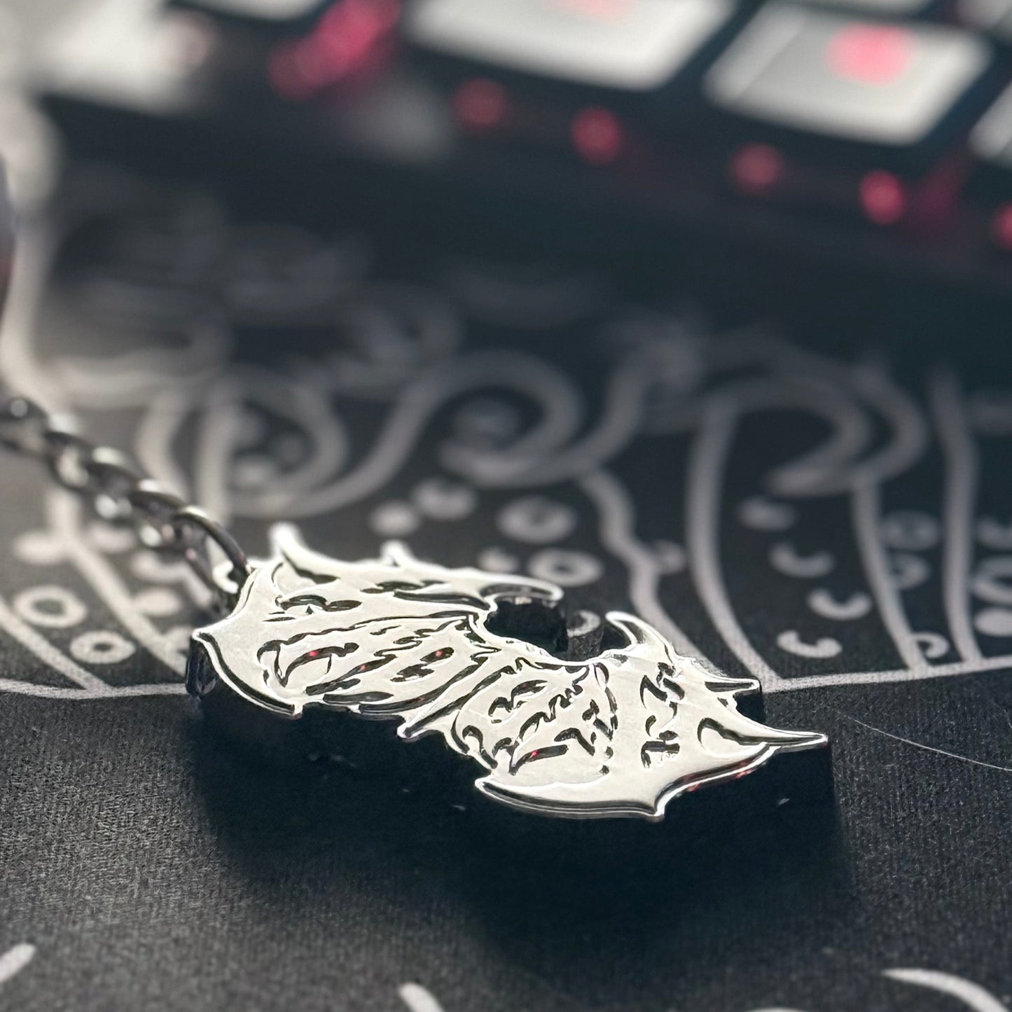 'Death Tofu' Chrome Keychain